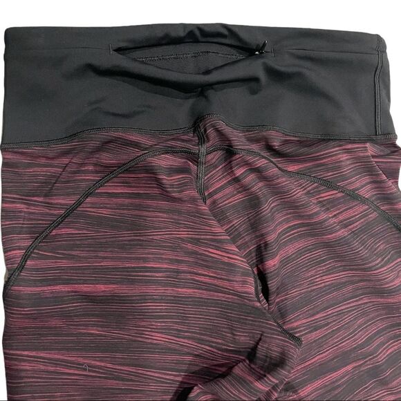 lululemon Run The Day Crop Low Tide Blush Berry Black Nulux Sz 6 - Picture 7 of 11